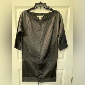 💎🔥 Vtg. Diane Von Furstenberg Black Silk Tunic Dress